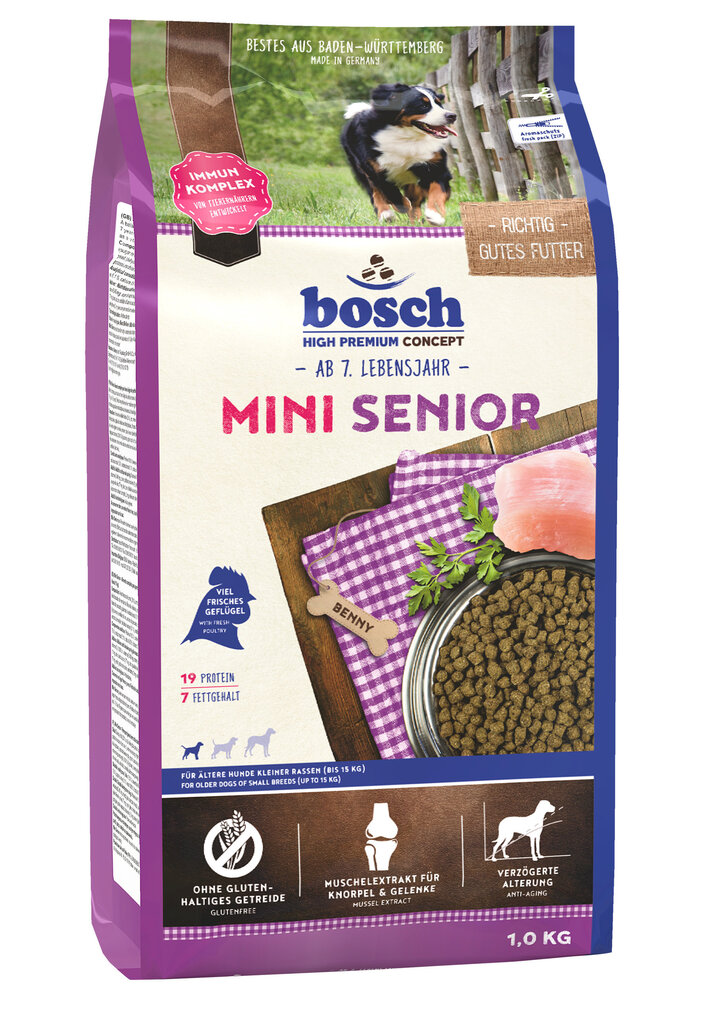 Bosch Petfood Mini Senior (High Premium) 2,5kg цена и информация | Sausā barība suņiem | 220.lv