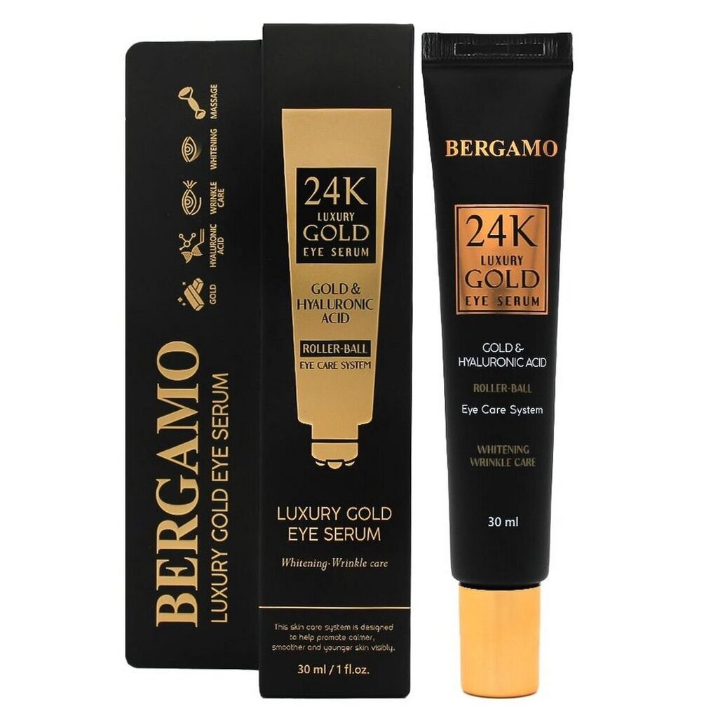 Pretnovecošanās acu serums Bergamo Luxury Gold, 30 ml cena un informācija | Acu krēmi, serumi | 220.lv