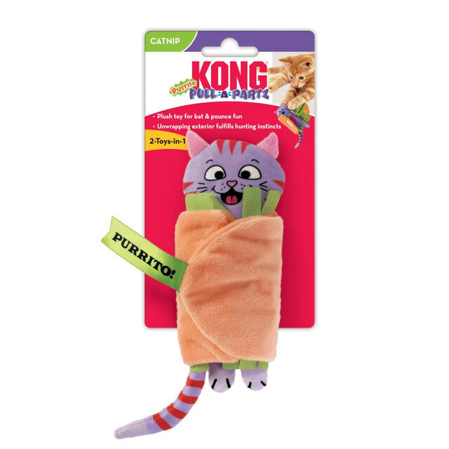 Rotaļlieta kaķiem Kong Pull-A-Partz Purrito, 13 cm cena un informācija | Rotaļlietas kaķiem | 220.lv