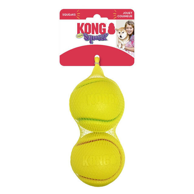 Tenisa bumbiņas suņiem Kong Squeezz, M, 2 gab. cena un informācija | Suņu rotaļlietas | 220.lv