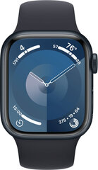 Apple Watch Series 9 GPS + Cellular 41mm Midnight Aluminium Case with Midnight Sport Band - S/M MRHR3KS/A цена и информация | Смарт-часы (smartwatch) | 220.lv