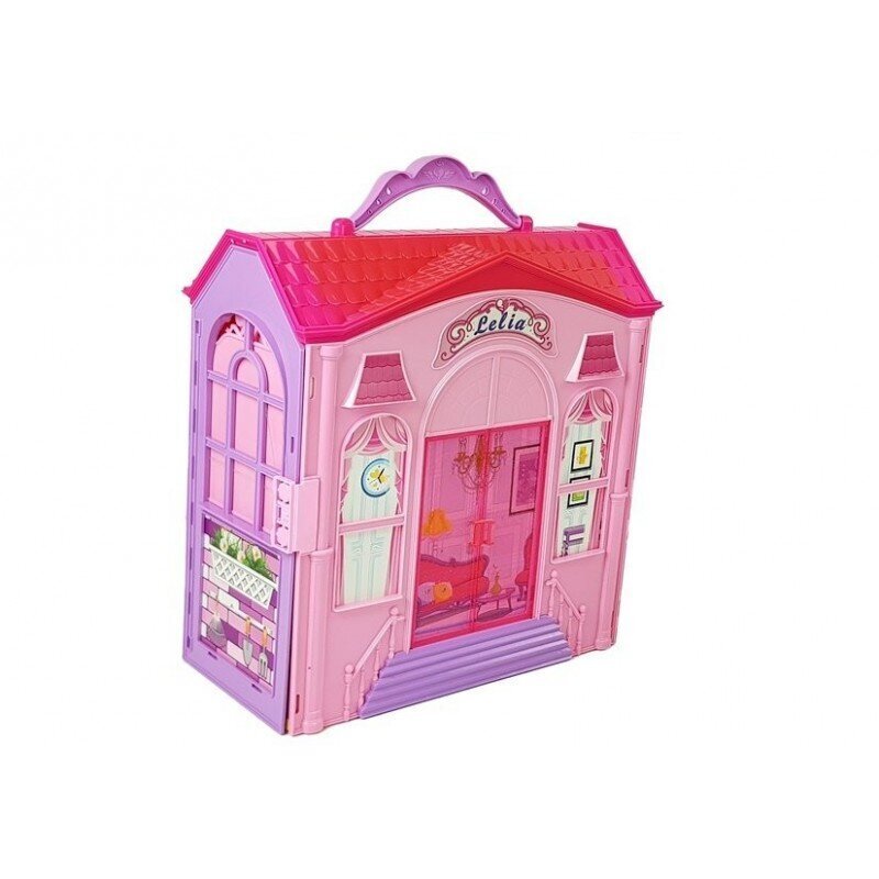 Leļļu māja ar piederumiem Lean Toys cena un informācija | Rotaļlietas meitenēm | 220.lv