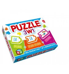 Gra Puzzle 3w1 gra edukacyjna цена и информация | Настольные игры, головоломки | 220.lv