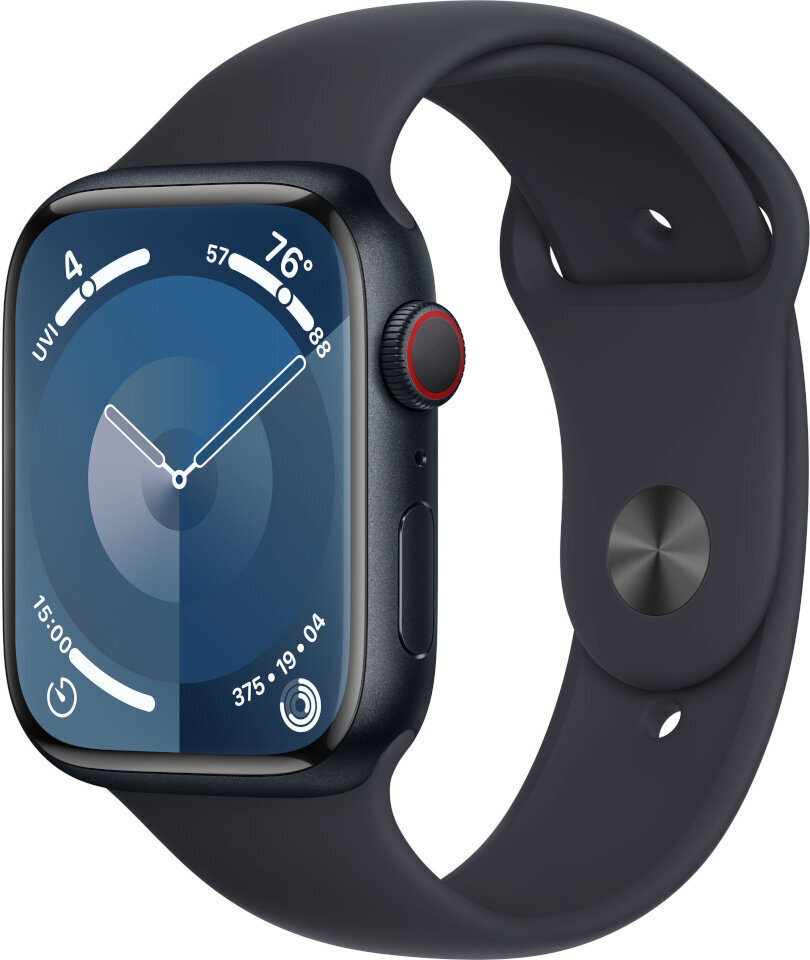 Apple Watch Series 9 GPS + Cellular 45mm Midnight Aluminium Case with Midnight Sport Band - M/L MRMD3KS/A cena un informācija | Viedpulksteņi (smartwatch) | 220.lv