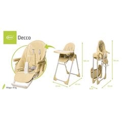 Стульчик для кормления 4Baby Decco, коричневый цена и информация | Стульчики для кормления | 220.lv