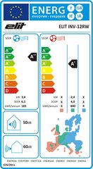 Gaisa kondicionieris/siltumsūknis ELIT INV-12RW & WIFI цена и информация | Кондиционеры, рекуператоры | 220.lv