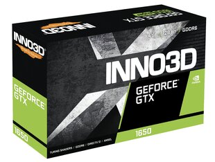 Inno3D GeForce GTX 1650 Twin X2 OC V3 (N16502-04D6X-171330N) цена и информация | Видеокарты (GPU) | 220.lv