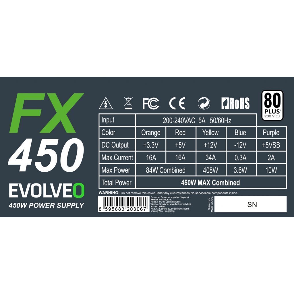 Evolveo FX 450 cena un informācija | Barošanas bloki (PSU) | 220.lv