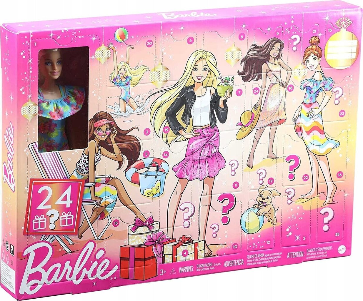 Adventes kalendārs Barbie, 24gab. cena un informācija | Rotaļlietas meitenēm | 220.lv