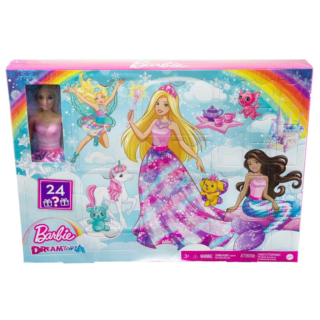 Adventes kalendārs Barbie Dreamtopia HGM66, 24gab. цена и информация | Rotaļlietas meitenēm | 220.lv