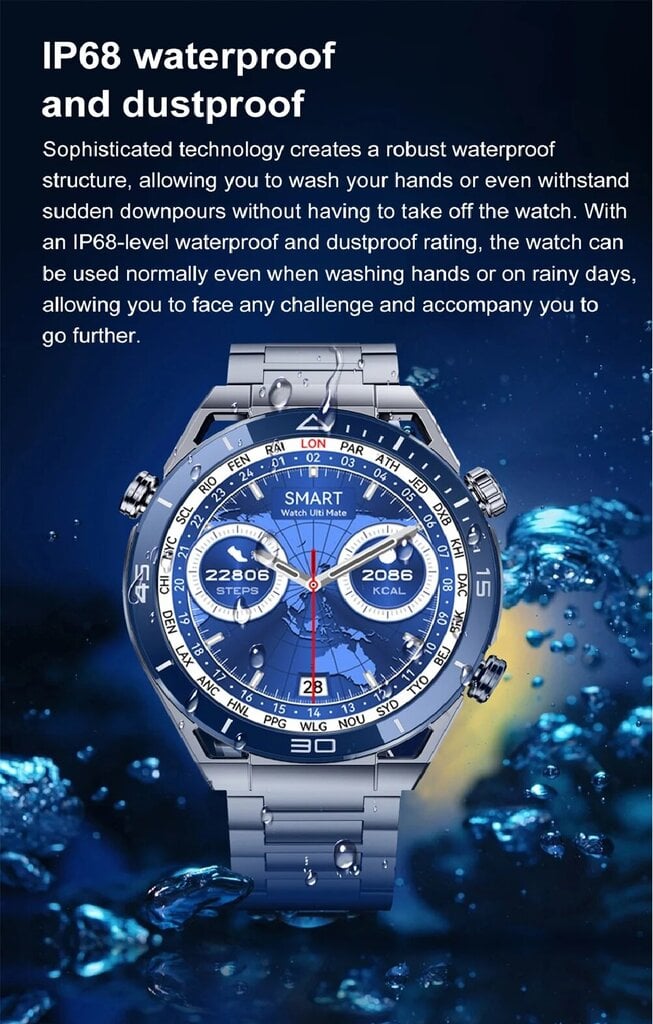 DT Ultramate Steel Blue cena un informācija | Viedpulksteņi (smartwatch) | 220.lv