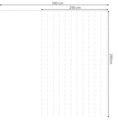 Tālvadības 300 LED gaismiņu aizkars, 580cm cena un informācija | Ziemassvētku lampiņas, LED virtenes | 220.lv