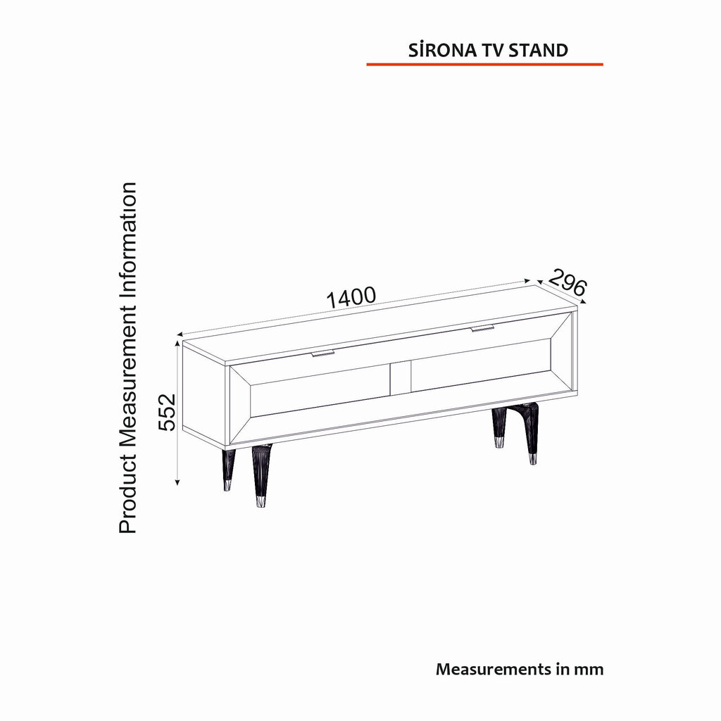 TV statīvs Asir, 140x55,2x29,6cm, gaiši brūns cena un informācija | TV galdiņi | 220.lv