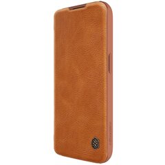 iPhone 15 Pro Nillkin Qin Pro Leather Flip Camera Cover Case - Brown цена и информация | Чехлы для телефонов | 220.lv