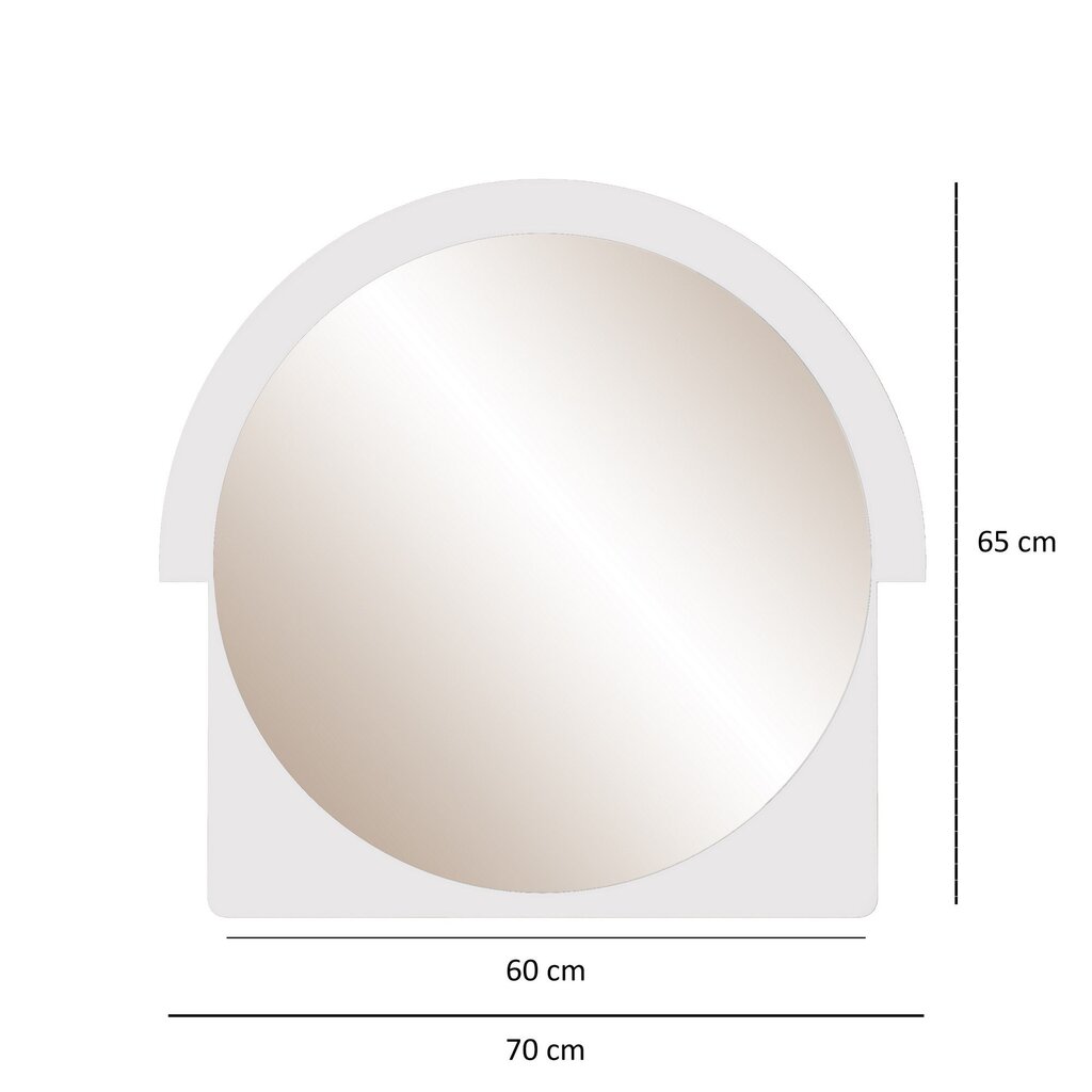 Spogulis Asir, 2x70x65cm, balts cena un informācija | Vannas istabas spoguļi | 220.lv