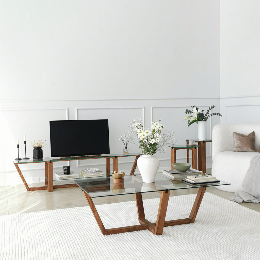 TV galdiņš Asir, 158x35x35cm, brūns cena un informācija | TV galdiņi | 220.lv