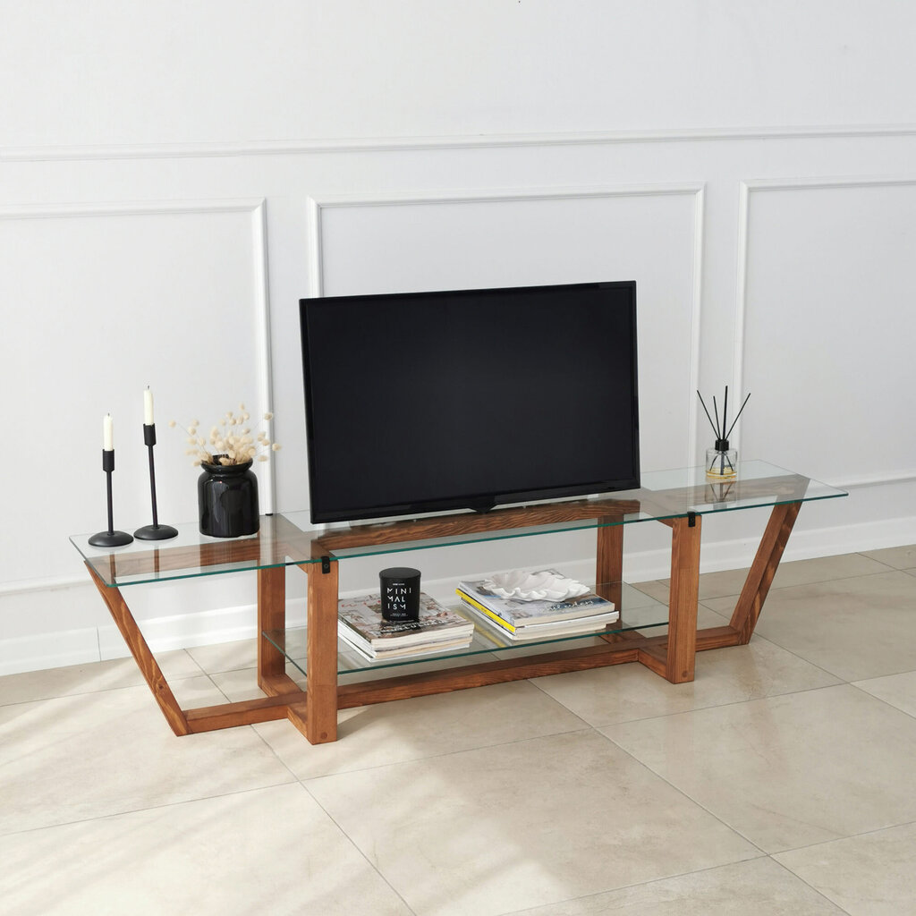 TV galdiņš Asir, 158x35x35cm, brūns cena un informācija | TV galdiņi | 220.lv