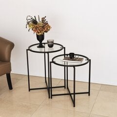 Sānu galds Asir, 50x60x50cm, melns cena un informācija | Žurnālgaldiņi | 220.lv
