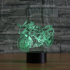 3D LED nakts lukturis "Motocikls - Chaser" hologramma + pilots цена и информация | Детские светильники | 220.lv