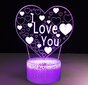3D LED nakts lukturis "Es tevi mīlu" mazais halogēns cena un informācija | Lampas bērnu istabai | 220.lv