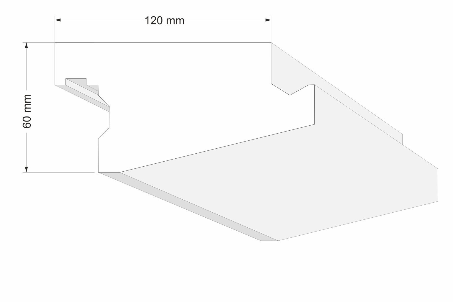 Karnīzes līste LK10A 120x60x2000 mm цена и информация | Aizkaru stangas, karnīzes | 220.lv