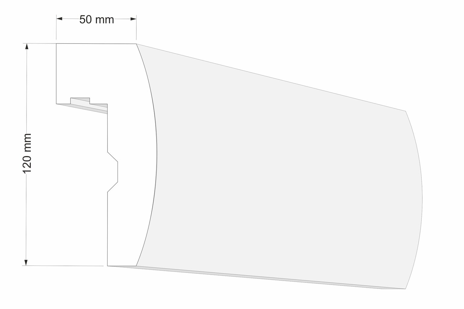 Karnīzes līste LK4 50x120x2000 mm cena un informācija | Aizkaru stangas, karnīzes | 220.lv