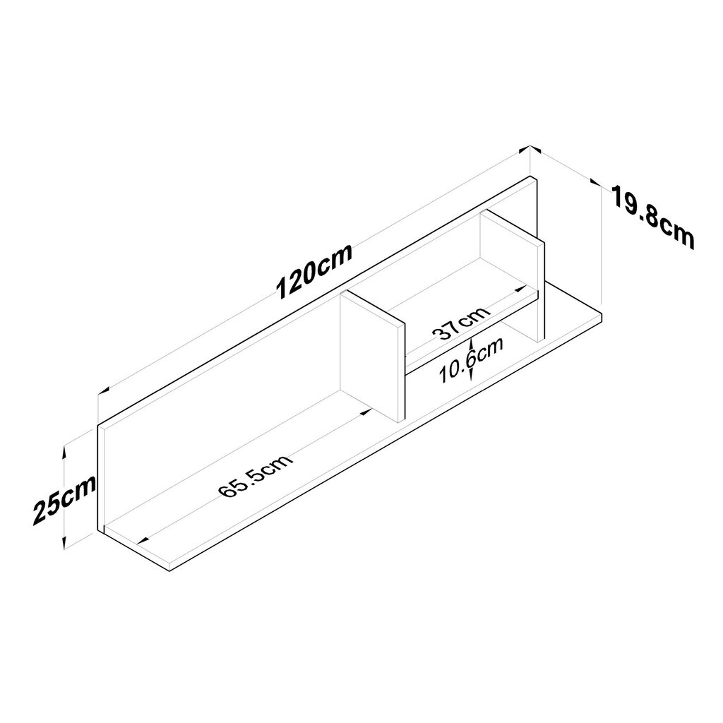 Plaukts Asir, 120x25x19,8cm, balts/bēšs cena un informācija | Plaukti | 220.lv