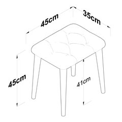 Krēsls Asir, 45x45x35cm, balts cena un informācija | Sēžammaisi, pufi | 220.lv