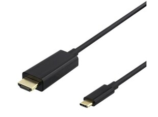 Deltaco, USB-C, HDMI, 1m cena un informācija | Kabeļi un vadi | 220.lv