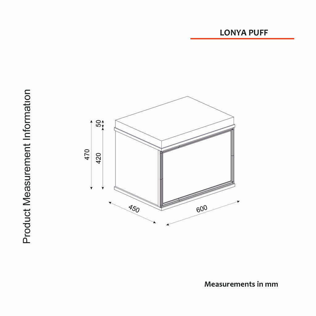 Tumba Asir, 60x47x45cm, balta/brūna cena un informācija | Sēžammaisi, pufi | 220.lv