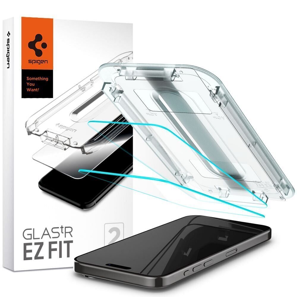 Spigen Glas.TR EZ Fit Iphone 15 Pro Max цена и информация | Ekrāna aizsargstikli | 220.lv