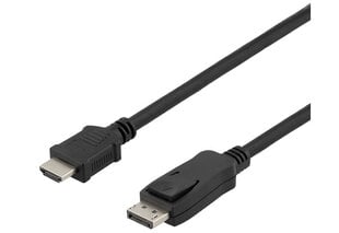 Deltaco, HDMI/DP, 3m cena un informācija | Kabeļi un vadi | 220.lv