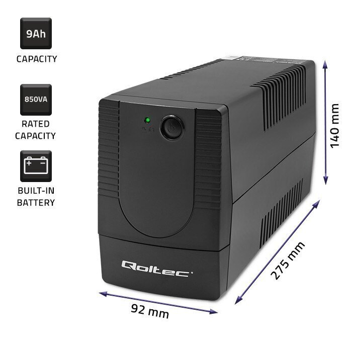 Qoltec Monolith 53773 480W FR cena un informācija | UPS- Nepārtrauktās barošanas bloki | 220.lv