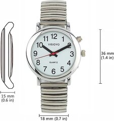 Немецкие наручные часы с функцией тревоги, объявление о времени и дате, белые цифры, эластичная лента Tug-S201G B093FTLRKN цена и информация | Мужские часы | 220.lv