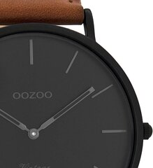 OZOO Vintage Men Watch Кожаный ремешок 44 мм черный/черный/красно -незаметный C8126 B01M09HSXS цена и информация | Мужские часы | 220.lv