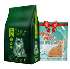 Dr. Trend Complete Hairball Care kaķiem ar tītaru 15 kg + kaķu pakaiši, 3,8 L cena un informācija | Sausā barība kaķiem | 220.lv