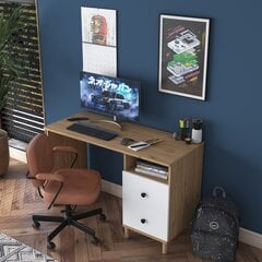 Стол Asir, 120x73,8x50см, бежевый/белый цена и информация | Компьютерные, письменные столы | 220.lv