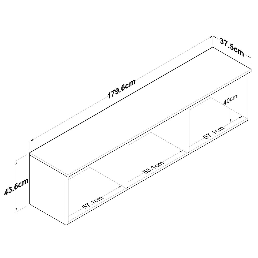 Skapis Asir, 179,6x43,6x37,5cm, balts cena un informācija | Skapīši viesistabai | 220.lv