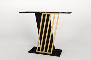 Sānu galds Asir, 90x76,8x29,6cm, melns/zelts cena un informācija | Konsoles galdiņi | 220.lv