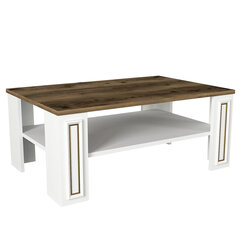 Кофейный столик Asir, 90x38x60см, белый/коричневый цена и информация | Журнальные столики | 220.lv