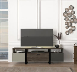TV skapītis Asir, 150x46,2x31,5cm, brūns/pelēks cena un informācija | TV galdiņi | 220.lv