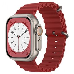 Браслет Techsuit Watchband Apple Watch 1 / 2 / 3 / 4 / 5 / 6 / 7 / 8 / SE / Ultra (42 / 44 / 45 / 49 mm) Wine Красный цена и информация | Аксессуары для смарт-часов и браслетов | 220.lv