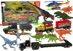 Transportlīdzekļu un dinozauru komplekts, Lean Toys cena un informācija | Rotaļlietas zēniem | 220.lv