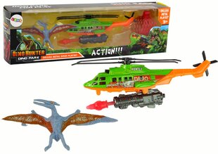 Dinozauru un helikoptera komplekts, zaļš cena un informācija | Rotaļlietas zēniem | 220.lv