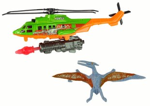 Dinozauru un helikoptera komplekts, zaļš cena un informācija | Rotaļlietas zēniem | 220.lv