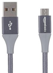 USB kabelis Micro 2.0 tipa neilona lādētājs 0,3 m pelēks цена и информация | Кабели для телефонов | 220.lv