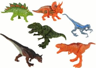 Dinozauru un transportlīdzekļu komplekts, Lean Toys, 13 gab. cena un informācija | Rotaļlietas zēniem | 220.lv