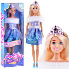 Кукла Anlily 30 см с фиолетовым платьем и мехом цена и информация | Игрушки для девочек | 220.lv