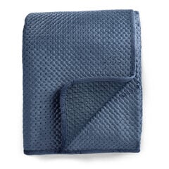 Samta gultas pārklājs ar reljefu, tumši zils, 200x220 cm цена и информация | Покрывала, пледы | 220.lv