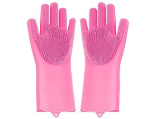 Dishwashing gloves silicone kitchen scrubber цена и информация | Чистящие средства | 220.lv